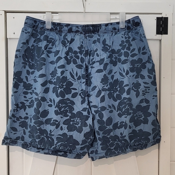 Karen Scott Chambray Cotton Drawstring Printed Shorts - Picture 6 of 9